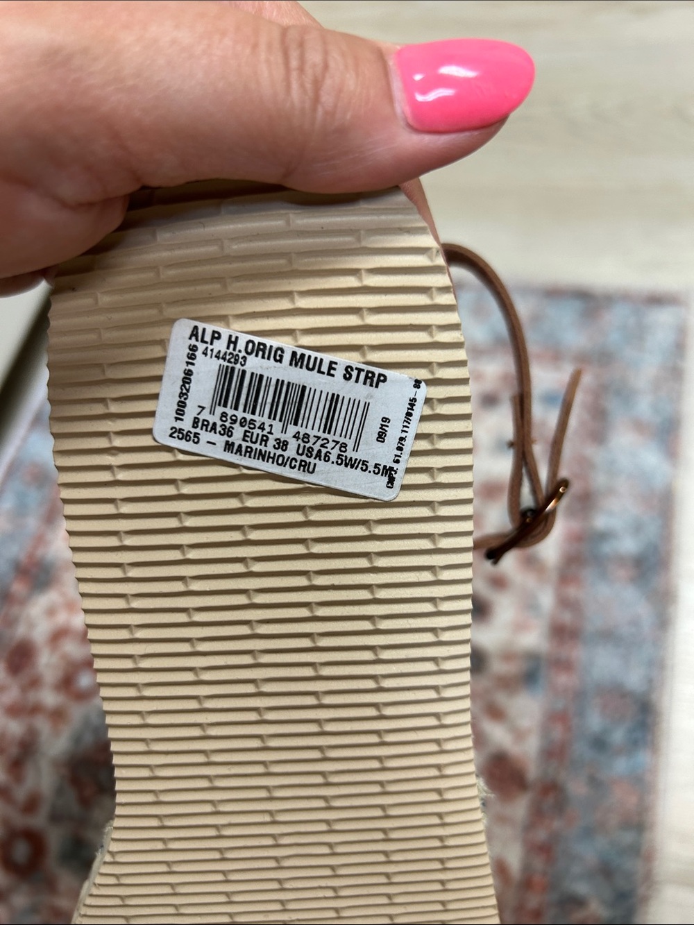 Havaianas Women’s Navy Striped Espadrille Slingback Sandals - Picture 7 of 8